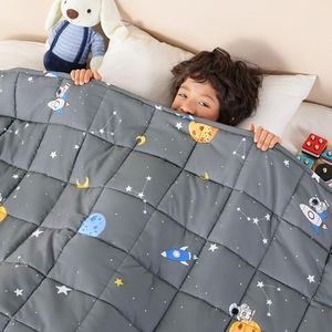 Sivio Weighted Blanket 7lbs, Cooling Weighted Throw Blanket for Sleep, Breathable Heavy Blankets for Toddler, Washable Cute Small Throw Blankets,41"x60", Grey Sky