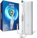 Oral-B Pro Limited Electric Toothbrush, White, Rechargeable Power Toothbrush with 2 Brush Heads and Travel Case