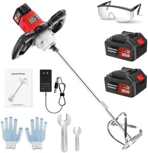 Vkdemer Cordless Cement Mixer,2300W Electric Concrete Mixer with 6 Speed，Handheld Mud Mixer with 2 PCS Rechargeable 5.0Ah Lithium Battery,for Mixing Mortar, Paint, Fodder
