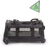 Sherpa on Wheels Indoor Pet Dog Carrier, Black Large for All Breed Sizes