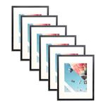 TheDisplayGuys V-Series 16x20 Black Wooden Poster Picture Frame with Mat for 11x14 for Wall Hanging - Value 6-Pack