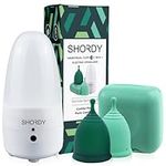 SHORDY Menstrual Cup and Steam Sterilizer for Beginners Kit, Set of 2 Period Cups (Small & Large), Electric Steam Sterilizer and Easy to Use Manual Heavy Flow, Tampons, Pads & Disc Alternative