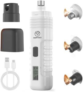 Dog Nail Grinder Professional Pets, 3-Speed Electric Quiet Dog Nail Grinder, Rechargeable Dog Nail Trimmers - with 2 LED Lights/2 Grinder Wheels, for Small, Medium, (White)
