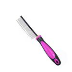 Emily Pets Detangling Pet Comb with Long & Short Stainless Steel Teeth for Removing Matted Fur, Knots & Tangles,Detangler Tool Accessories for Safe & Gentle DIY Dog & Cat Grooming (S,Pink)