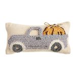 Mud Pie Fall Mini Hooked Pillow, 1 Count (Pack of 1), Truck