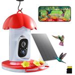 Smart Hummingbird Feeder with Camera, Solar Power, 32G SD Card, Ant Moat, Bee Proof, Hummingbird Feeder Camera - AI Identify Species, Instant Notification, Bird Watching Camera Gifts for Mom, Dad