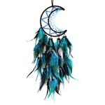 Donko Dream Catcher Moon Dream Catcher for Bedroom Black&Blue Feather Dream Catcher for Adult Dream Catchers Ornaments for Bedroom Wall Hanging