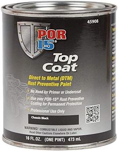 POR-15 Top Coat Paint, Direct to Metal Paint, Long-term Sheen and Color Retention, 16 Fluid Ounces, Chassis Black