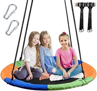 WONDERVIEW Tree Swing, Outdoor Swing with Hanging Strap Kit, 40 Inch Diameter 600lb Weight Capacity, Great for Playground Swing, Backyard and Playroom Mx