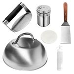 Hmfmdy Burger Press Kit, Burger Smasher & Metal Burger Spatula, Basting Cover, Spice Dredge Shaker, Wax Disc Paper, Squeeze Bottles, BBQ Griddle Accessories Kit, BBQ Tools Set, Cooking Utensils Set