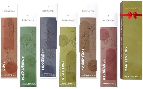 Folkulture Incense Sticks (120 Sticks) | Set of 6 Premium Incense For Manifesting, Aromatherapy, Gifts | No Charcoal,Organic, Non Toxic, 45 Mins, Long Burning Frankincense, Coffee, Mint Insence-Sticks