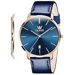 OLEVS Mens Ultra Thin Leather Watch