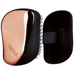 Tangle Teezer | The Compact Styler Detangling Hairbrush | Travel-Friendly with Protective Cover & Two-Tiered Teeth Design | Perfect for Wet, Dry & Flyaway Hair | Black/Rose Gold