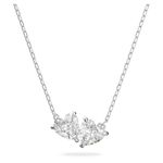 SWAROVSKI Attract Soul Necklace, Heart-Shaped Clear Swarovski Crystals on a Rhodium Finish Setting, Part of the Swarovski Attract Soul Collection