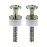 Universal Toilet Seat Screws, 2Packs Metal Toilet Seat Hinge Bolts and Screws, 3 Inch Steel Toilet Seat Bolts, Washers and Plastic Nuts, Replacement Parts for Top Mount Toilet Seat Hinges