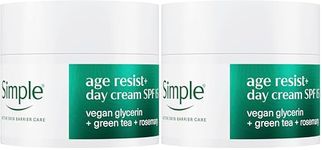 Simple Age Resist+ Day Facial Moisturiser SPF 15, Anti-Ageing Face Cream Day Moisturiser that Helps Fight Premature Ageing, 50 ml (Pack of 2)