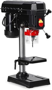 8 Inch Benchtop Drill Press, 2.5Amp Benchtop Drill Machine, 5 Speed Adjustable, Swing Distance 0-45° Tiltling Tabletop Drilling Machine for Wood, Metal