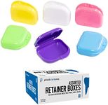 Assorted Retainer Case Box of 12 Individually Sealed, Dental Storage Container for Aligners, Mouth Guards - Yellow, White, Pink, Green, Purple, Blue