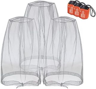 Anvin Mosquito Head Mesh Nets Gnat Face Netting for No See Ums Insects Bugs Gnats Biting Midges from Any Outdoor Activities, Works Over Most Hats Comes with Free Stock Pouches (3pcs, Grey)