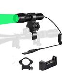 Ulako Green Light 350 Yards Spotlight Flood Light Zoomable Flashlight Torch for Hunting Hog Pig Coyote Varmint