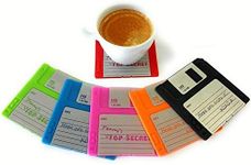 Floppy Disk Coaster Video Game Memorabilia Nerd Office Set of 6 Floppy Disk Decor Computer Geek Gifts Gifts for Geeks and Nerds Cool Office Gadgets Nerdy Gifts for Men Programmer Mug Party Coasters