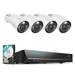REOLINK 12MP Wired Security Camera System, 4pcs H.265 12 Megapixel UHD PoE Surveillance Cameras, Person Vehicle Pet Detection, Spotlight Color Night Vision, 8CH NVR with 2TB HDD, RLK8-1200B4-A
