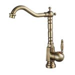 YAGJIA Antique Kitchen Tap, Kitchen Tap, Retro 360° Rotatable, High Pressure Vintage, Kitchen Sink Mixer Tap, Single Lever Brass