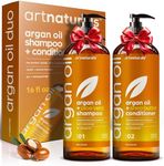 Argan Oil Shampoo and Conditioner Set - Sulfate-Free Formula with Nourishing Moroccan Oil and Keratin -for All Hair, Curly or Straight - Hydrate Repair Defy Frizz for Salon-like Results!16 Fl Oz 2 PK