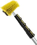 DOCA Floor Scrub Brush with Long Handle - 5-12 Ft Extension Pole (18+ Ft Reach) - Outdoor Broom - Car Wash Brush with Long Handle Also for House Siding, Deck, Patio & More