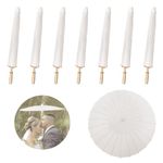 GSYUWIH 7 Pack Paper White Wedding Umbrella,33 Inch White Umbrella for Wedding,Simple and Exquisite Oil Paper Chinese Umbrella,Parasol Umbrella for Wedding Decor DIY Colorful Stage Props