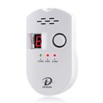 Gas Detector, LPG/Natural Gas/Coal Gas Leak Detector, Plug-In Sensor Gas Monitor with Acoustic Alarm and LED Digital Display, Methane Propane Butane Alarm for Flammable Gases in the Kitchen, Hospital