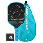 AMA Sport Kronos Raw Carbon Fiber Pickleball Paddle with Cover - 16mm Pickleball Racket - 3K Carbon Friction Textured Surface with Superior Grit & Spin, Elongated Handle - USA Pickleball Approved