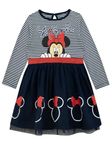 Disney Minnie Mouse Dress | Minnie Mouse Dress for Girls | Girls Long Sleeve Dress | Multicolour 4-5 Years Multicoloured