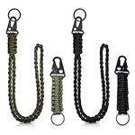 RoxNvm paracord keychain with carabiner, 4 pieces keychain paracord lanyard, paracord pendant for key knife outdoor camping hiking backpack fit men woman