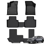 Wailtnb Floor Mats Custom for Volkswagen Atlas (7 Seat Bench Seating) 2023 2022-2018 All Weather Protection Waterproof Floor Liners Fits 1st& 2nd& 3rd Row Full Set Accessories Black