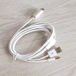MEETOZ 30 Pin to AUX USB, Dock Connector to 3.5mm Jack Audio AUX-in Car Stereo Auxiliary Cable | Data Sync Transfer & Charging | Compatible for iPod iPhone(White)