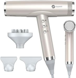 Slopehill Professional Hair Dryer with Diffuser, Ionic Hair Dryer,Lightweight Compact Powerful & Fast Salon Blow Dryer with High Speed Brushless Motor, Travel Hair Dryer, Women & Men (Ceramic, Stone)