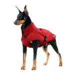 Waterproof Dog Coat Winter Warm Jacket, Dog Windproof Waterproof Coat with Fleece Lining Thicker Section, Adjustable Winter Warm Dog Jacket, Suitable for Dogs (Red, S)