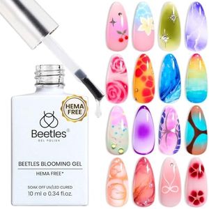 Beetles Hema Free Nail Blooming Gel - Clear Blossom Gel Polish for Spreading Effect DIY Watercolor Floral Print Soak off Nail Diy Manicure Art Design Gift