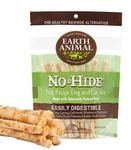 Earth Animal No Hide Stix Pork Flavored Natural Rawhide Free Dog Chews Long Lasting Dog Chew Sticks | Dog Treats for Small Dogs and Cats | Great Dog Chews for Aggressive Chewers (1 Pack)