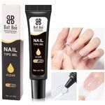 4 in 1 Nail Glue Gel for False Nail Tips, 10g Super Strong Nail Gel Glue for Nail Extension Soft Gel Nail Tips and 3D Nail Art Rhinestone Glue Soak Off