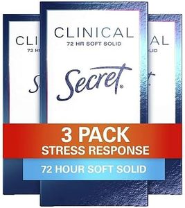 Secret Clinical Strength Antiperspirant and Deodorant Women, Soft Solid Stress Response, 72 Hr Sweat Protection, 1.6 oz (Pack of 3)