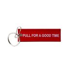 Plasticolor 004512R01 Pull For A Good Time Embroidered Keyring Key Chain, Red and White, Large