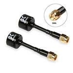 FOXEER 2pcs FPV Antenna Lollipop 5.8G 2.5dBi Super Mini RHCP Antenna SMA Male for RC Drone FPV Quadcopeter Multicopter TX/RX (Black)