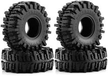 Chanmoo 1.9 Crawler Tires 118mm 1/10 RC Rubber Mud Slingers Grappler Wheels Tyres For 1:10 Scale Rock Crawler Car Traxxas TRX4 RC4WD D90 Axial SCX10 II TF2 Gen8 Tamiya CC01 1.9" Beadlock Rims 4PCS