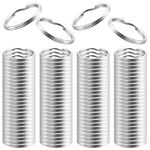 Bememo 100 Pack Small Key Ring Round Metal Split Rings for Home Keys Organization and Craft Making, Silver (20 mm/ 0.79 inch)