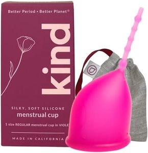 Kind Cup | Comfortable | Soft | Curved Period Cup | Easy to Reach | Easy to Use | 100% Medical Grade Silicone Cups | Patented Menstrual Cups | Reusable Cups (Violet - Regular)