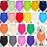 Saintrygo 20 Pcs Plain Dog Bandanas Bulk for Dogs Puppy Bandana Sublimation Dog Bandana Washable Triangle Dog Bib Heat Transfer Adjustable Dog Bandana for Small Medium Large Pets
