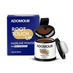 ADOMOUR Root Touchup Powder 10g | Covers Hairline, Grey Roots & Bald Spots Instantly | Sweat & Stain Resistant 24HR | Long Lasting & Natural Finish | Cover Up Hair Powder for Men & Women (Dark Brown)