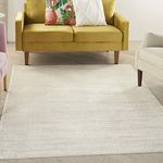 Nourison Essentials Indoor/Outdoor Ivory Beige 6' x 9' Area Rug, Easy -Cleaning, Non Shedding, Bed Room, Living Room, Dining Room, Backyard, Deck, Patio (6x9)